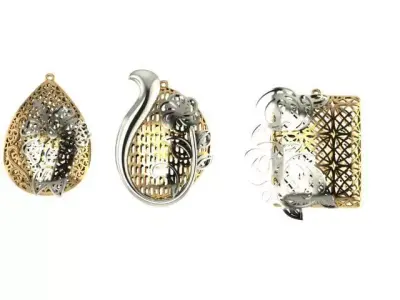 Earrings flower butterfly  3D print model