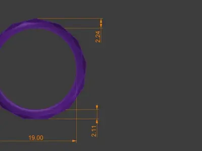 Faceted Band Ring Size 9 Gold Silver Platinum Luxury Jewelry 3D print model