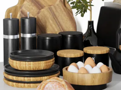 kitchen  shelf decorative 003 3D model