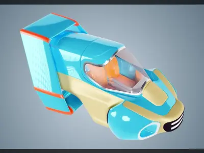 Simplistic Flying Vehicle 23 Low-poly 3D model