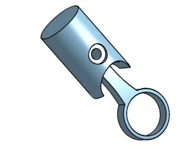 Piston and connecting rod Free 3D model