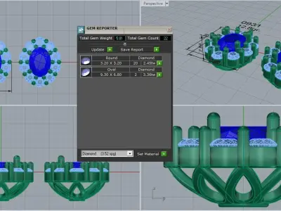 Oval Halo Earring 0931 3D print model