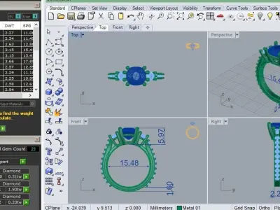 Diamond Ring 307 3D print model