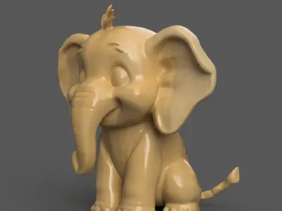 Cute Baby Elephant Decor Perfect for Desk - Table 3D print model