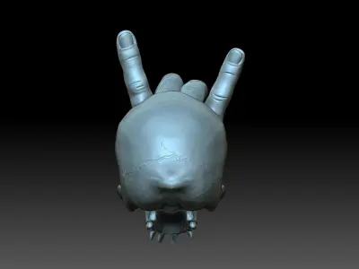 A skull with horns 3D print model