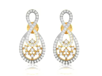 Women Solitaire Diamond Earring 3D print model buy