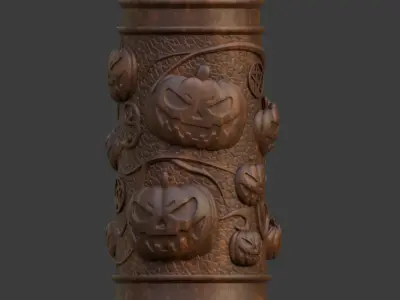 Halloween Pencil Holder or Cup with Pumpkins 3D 3D print model