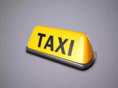Taxi Sign Low-poly 3D model