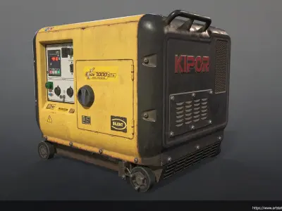 Kipor KDE7000 diesel generator Low-poly 3D model