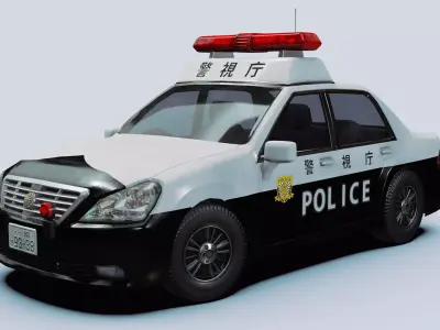Japanese Police Vehicle Low-poly 3D model