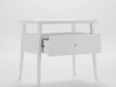 Willow solid wood nightstand Low-poly 3D model