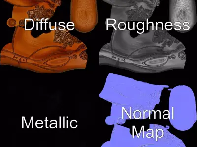 Carved Wooden Capsule model pack Low-poly 3D model