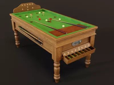 1930s Jelkes Bar Billiards Table 3D model