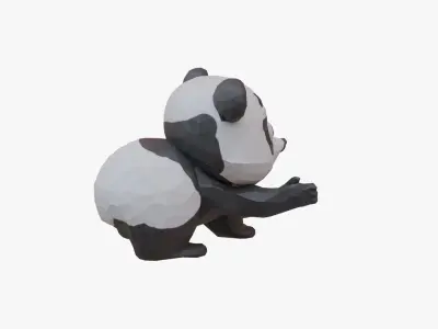 Panda low poly Low-poly 3D model