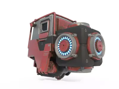 Future sci-fi style space sedan 3D model