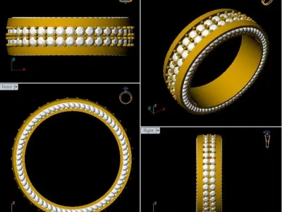 Mens Diamond Eternity Band   3D CAD Jewelry Model 3D print model