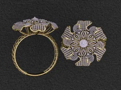 10 Kuwaiti design rings 3dm light weight  3D print model