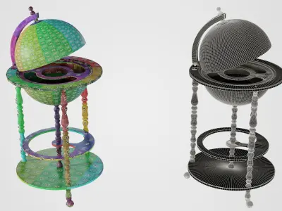 Vintage Globe Trolley 3D model