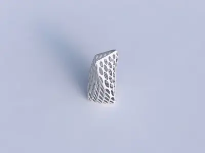 Vase twist tipped triangle with bubble grid lattice 3D print model