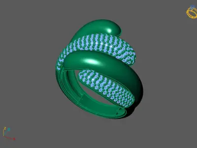 STL 3DM Print Ready Women Diamond Ring Lightweight Printable  3D print model 64