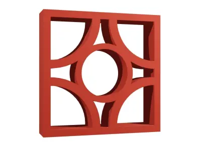 Brick Jaali block archCircle 3D model