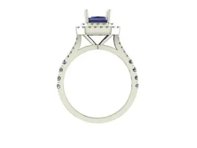 Brilliant Blue Sapphire  Engagement Ring   3D print model