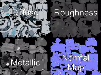 Sleek Robot model pack Low-poly 3D model