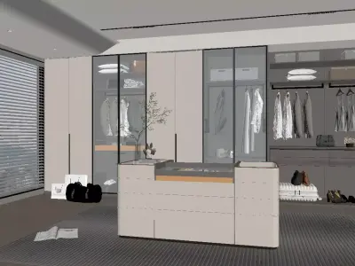 Modern Light Luxury Cloakroom 3D model