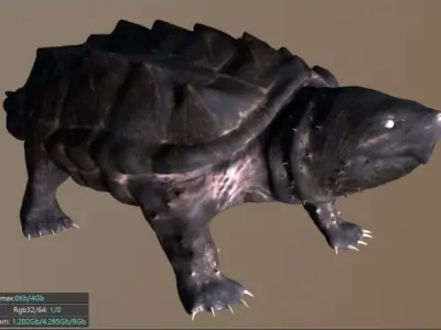 rigged turtle 3D model