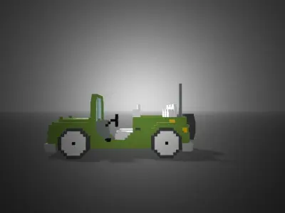 Military vehicle Voxel Low-poly 3D model