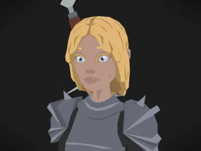 Colorly - Knight Girl - Game Ready - Rigged - Customizable Low-poly 3D model