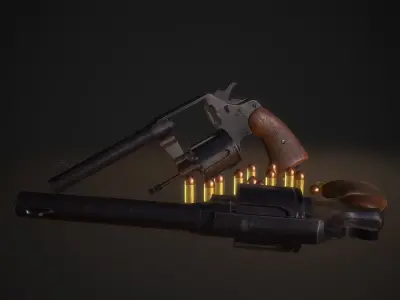 Colt  M 1917 Revolver  Low-poly 3D model