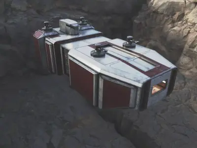 Scifi City Ship Free low-poly 3D model