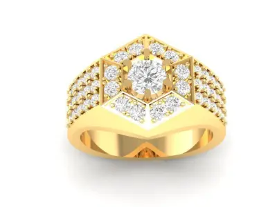 Luxury Geometric Diamond Cluster Ring for Men 152 3D print model