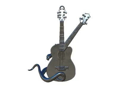 guitar snake pendant 3D print model