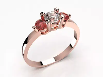 Women Trilogy Ring  For Wedding Or For Gift - CAD 08 3D print model