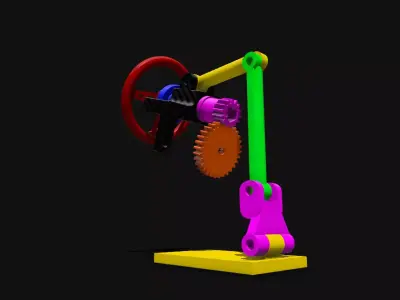 RC 1 10 Car Drift Steering Wheel with Servo 3D print model