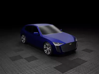 Low Poly Modern Generic Compact Hatchback  Low-poly 3D model