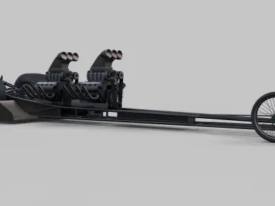 Front twin-engined dragster 3D model