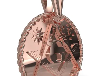 Freemasonry symbol pendant 3D print model