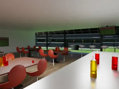 Soccer Stadium Low-poly 3D model