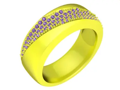 luxury korean diamond women band ring 4504 3D print model