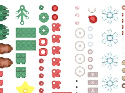 TwindBricks3D - 40609 Christmas Fun VIP Add-On Pack 3D print model