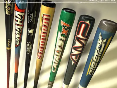 baseball bat collection 3D model
