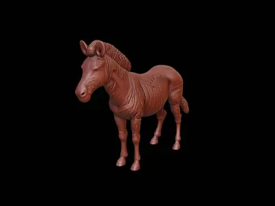 Zebra Animal Sculpture 3D print model get