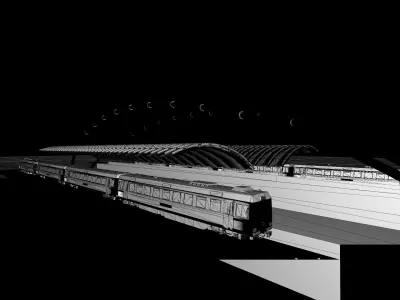 Railroad Bridge Low-poly 3D model