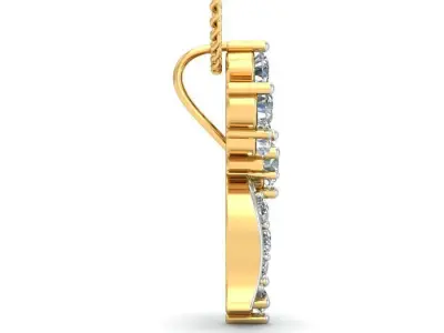 Solitaire Women Pendant 3dm STL OBJ FBX Renders Details 3D print model 15