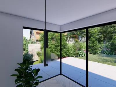 lamp01 living room with lamp hanging from ceiling Free 3D model