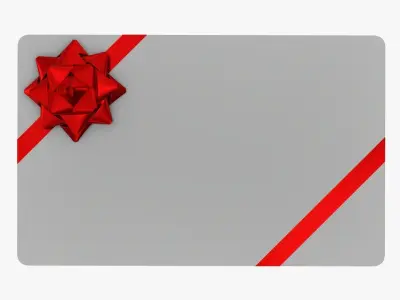 Gift card with ribbon Christmas 01 3D model