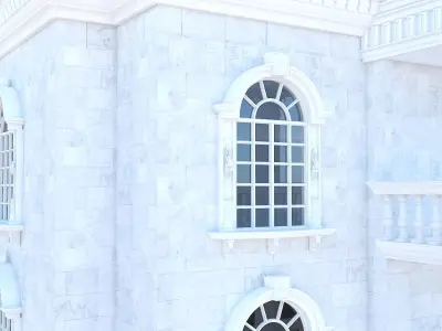 White Classic Villa 3D model